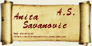 Anita Savanović vizit kartica